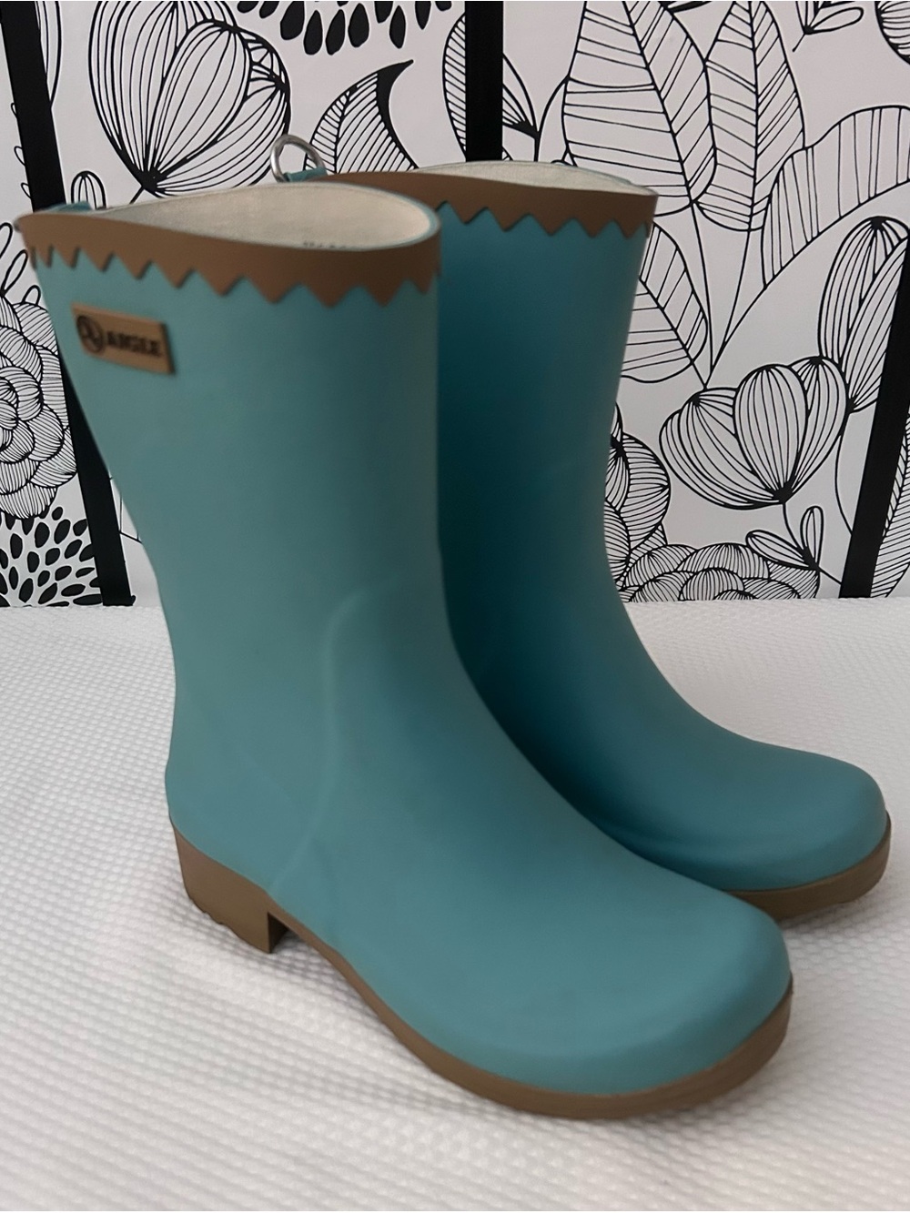 Aigle  Robin Egg Blue Rubber Rain Boots